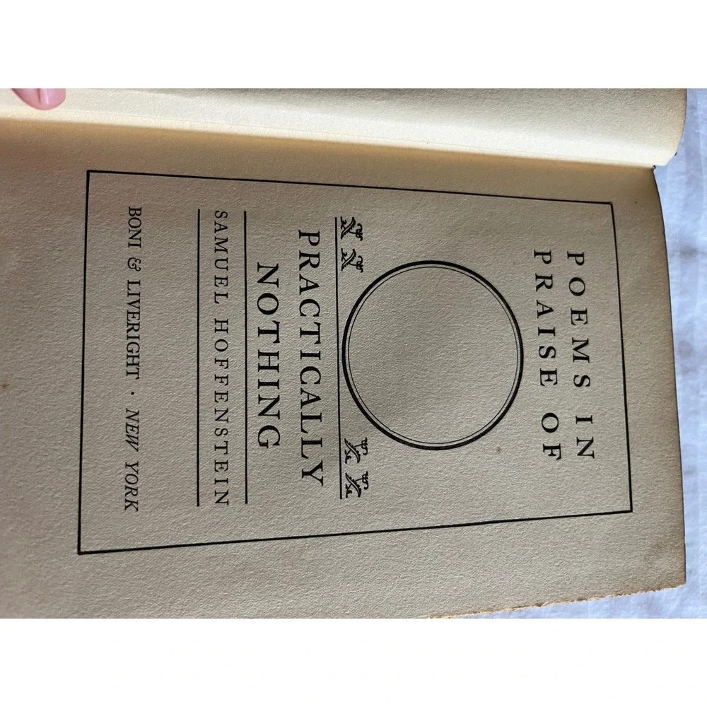 Poems‎ in Praise of Practically Nothing Samuel Hoffenstein 1928 Gilt Hardcover